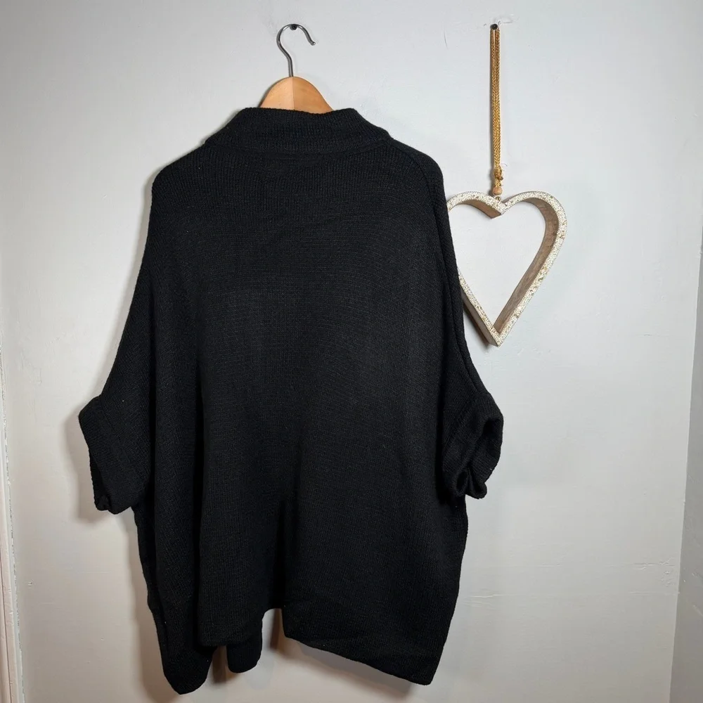 London Fog Oversized Draped Cardigan Poncho Equestrian Academia Quiet Luxury